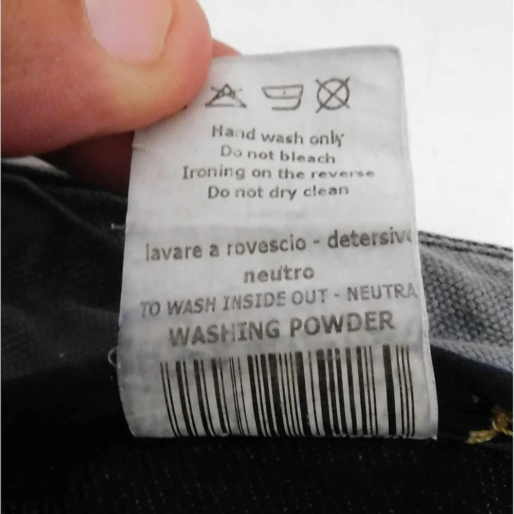 JOHN GALLIANO AUV207L WASHED CREASED BLACK DENIM JEANS‎ Italy 34 Waist